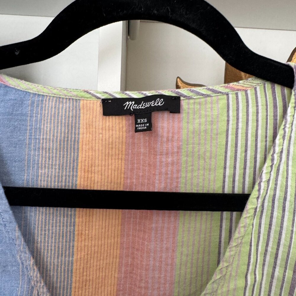 🌈 Madewell Rainbow Stripe Cotton Tunic Dress - XXS 🌈 - Picture 2 of 3